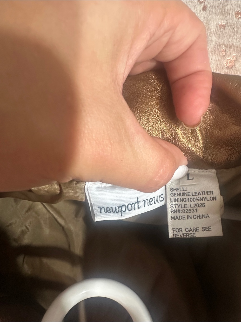 NWOT vintage 90’sNewport News Metallic Bronze Leather Coat - Picture 5 of 6